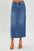 RISEN High Rise Back Slit Denim Skirt